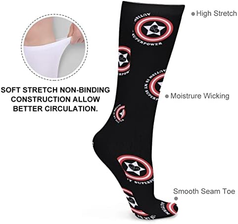 АУТИЗМОТ НА ПЛЕВЕЛОТ Е Мојата Суперсила Дебели Чорапи Новина Смешно Печатење Графички Секојдневни Чорапи Со Топла Средна Цевка