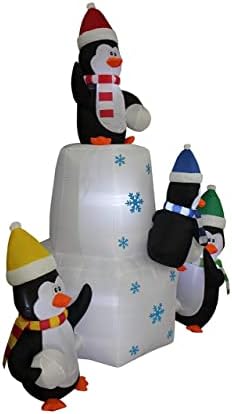 Два божиќни украси за украси, вклучуваат високи 12 нозе огромни надуени Дедо Мраз со торба за подароци и мечка, и 8 нозе високи надуени