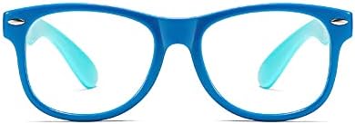 ACCHRU Деца Сина Светлина Блокирање Очила Очила Мека TPEE Гумена Рамка - За Девојчиња Момчиња Возраст 3-12-Сина/светло сина