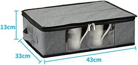 Кутија за складирање на кригла Kohyum со чист контејнер за складирање на чаша за кафе со прозорец со делители, има 12 случај на организатор на