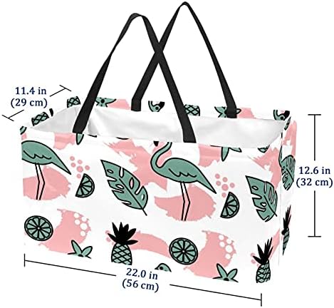 Лорви Фламинго Животно Еднократно Склоплива Издржлива Торба За Купување Намирници-Тешка Голема Структурирана Торба