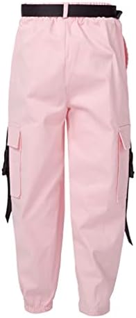Jowowha Мали големи девојки Еластична лента за половината џогер џемпери со џеб пролетни атлетски спортски панталони