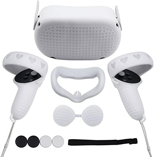 Комплет за силиконски додатоци на Ralan Quest 2 VR, VR силиконски капак на лицето ， VR обвивка за обвивка, потрага 2 контролор на контролорот на допир, покритие на заштитниот