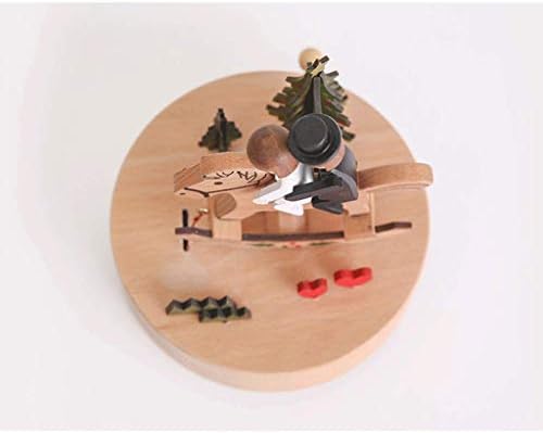 Музичка кутија Lkyboa, дрвена класична музичка кутија занаети со рачно чудак, механизам антички врежани музички кутии за деца