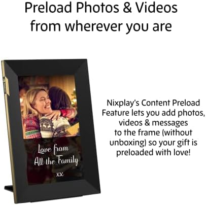 Никсплеј 8 инчен Екран На Допир Паметна Дигитална Рамка За Слика Со WiFi, Црно-Злато, Споделете Фотографии И Видеа Веднаш преку