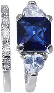 2023 година Нова сина накит мода за жени тркалезен прстен ангажиран камен цирконски накит прстен светли прстени прстени срце