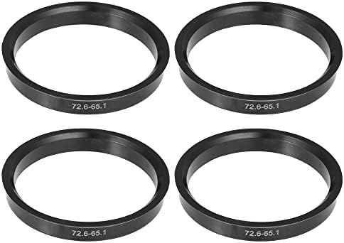 Acropix 72,6 mm до 65,1 mm Универзален центар за центрични прстени со црна боја - пакет од 4