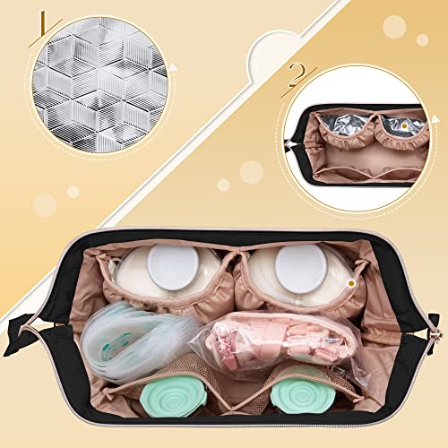 Пакет Торба За Носење торба за Носење фасром Со Изолирана Торба За Ладилник За Шишиња За Бебиња Со Пакет Мраз Одговара На 4 Големи Шишиња За