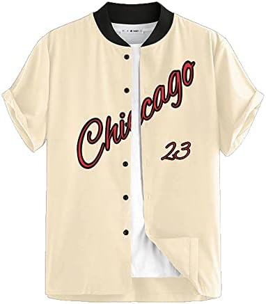 Zaful Men's Casual Chicago Continating Letter Print Print Christ Rell Bell Dep Bayball Basteball Chilt