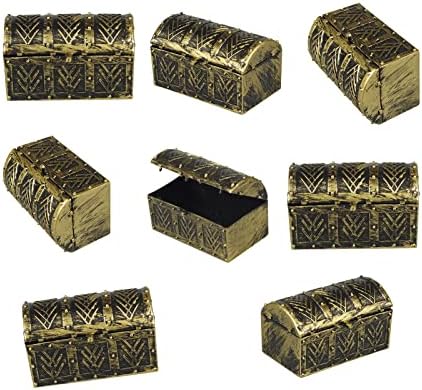 ЈЕЈИЛИЛИНХОНГ 8 Парчиња Минијатурна Кутија За Ковчези Со Пиратски Богатства, Мини Гроздобер Кутија За Складирање Накит За Пирати,
