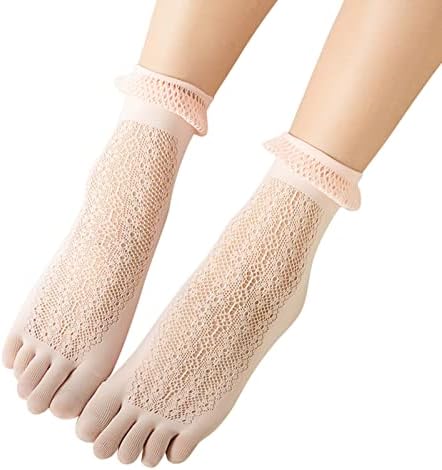 Womenените солидни чипка од чипка чорапи шупливи рафли кои не се лизгаат чорапи чорапи женски темни чорапи