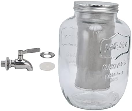 Диспензерот за вода, 4L стаклена ладна пијалак сад за кафе, ладилник за ладилник за вода со еднократна употреба со сад за пијалоци