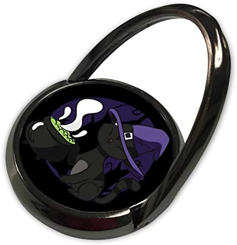 3drose Sven Herkenrath Halloween - мачка за вештерки со виолетова колиба за прослава на Ноќта на вештерките - Телефонски прстен