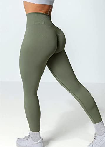 Ruuhee жени витални лежишта на тренингот на контурата на тренингот за лепење на задниот дел од половината за јога панталони за јога панталони