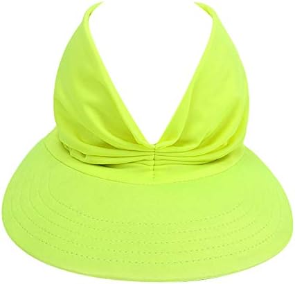 Pationенски прилагодлив пакет за пакување на визир UPF50+ Широк капаче за визир за жени за жени плажа Сонце капа од преклопување конска опашка