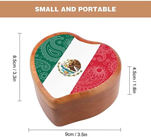 Мексиканско знаме на пајсли, часовници музички кутии гроздобер дрвена форма во облик на музички кутии играчки подароци украси