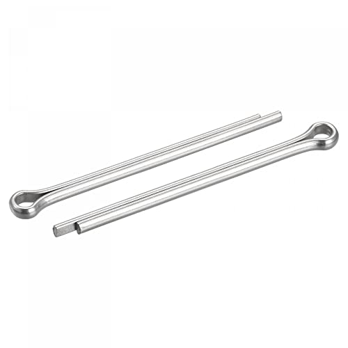 Uxcell Split Cotter Pin, 5mm x 80mm Прицврстувач за клип од не'рѓосувачки челик што се вклопува за автомобилска, механика, сребрен