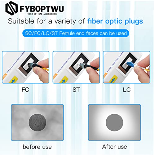 FYBOPTWU -2 парчиња FTTH Fiber оптички кутија за чистење на влакна за чистење на влакна -за FC & SC & LC & ST End Faces & Optical