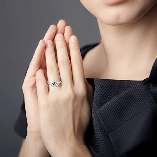 Lovegifset шепа печатена прстен шепа прстен Стерлинг сребрен кучиња прстени за жени жени кубни цирконија миленичиња кутре мачки шепи прстени