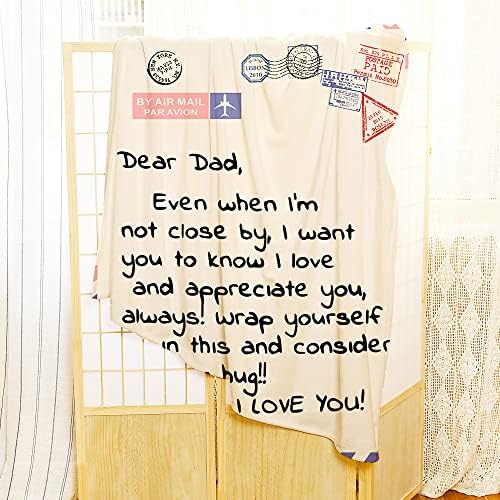 Обично ќебе со текстуална слика Денот на таткото Супер мек плик ќебе писмо топол персонализиран подарок