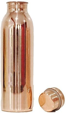 Мејтил Арт бакар Стилски шишиња Заеднички слободни со ајурведски имаа корист од чист и доказ за протекување, чисто шише со бакарна