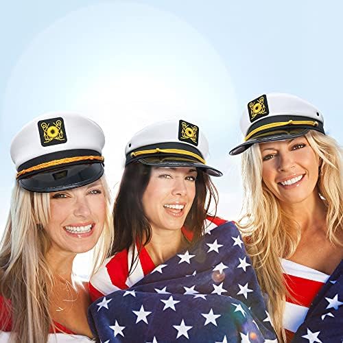 SGBETTER 20 Пакет Капетан Капи Прилагодливи Бели Морнари Морнари Морнарица Јахта Капи За Ноќта На Вештерките Крстарење Линија