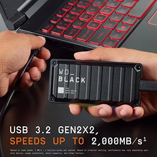 WD_BLACK 2tb P40 Игра Диск SSD-До 2.000 MB/s, RGB Осветлување, Пренослив Надворешен Солидна Состојба Диск, Компатибилен Со Playstation,