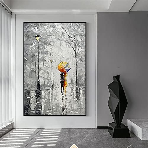Yfqhdd уметност насликано платно рачно изработено масло сликарство рамка без сиво платно уметнички wallиден декор слика