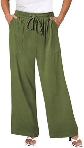 Eytino жени плус големина јога џемпери широки нозе пижами панталони удобни тренинзи за вежбање џогери панталони со џебови, 1x-5x
