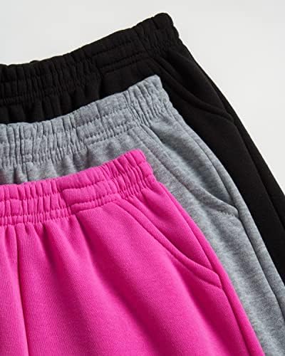 Кони Остров Девојки со џемпери - 3 пакувања Активни панталони со џогер со џебови - перформанси за џемпери за девојчиња