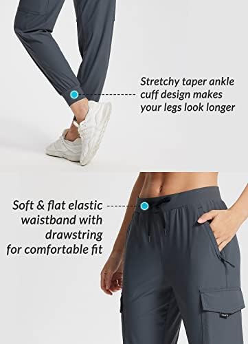 Baleенски џогери за лесни панталони со високи половини со високи половини 5 џебови за брзо патување атлетски атлетски UPF50+