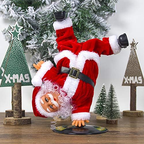 Божиќна смешна Дедо играчка танцување и пеење превртено Дедо Електричен ротирачки Дедо Мраз, кукла, празник интерактивен подвижен