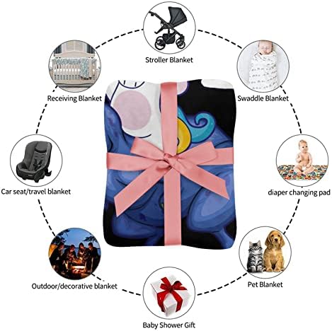 Еднорог диносаурус персонализирано бебешки ќебиња за бебиња за момчиња, меко новороденче дремки, име за име за туш 50x60 во