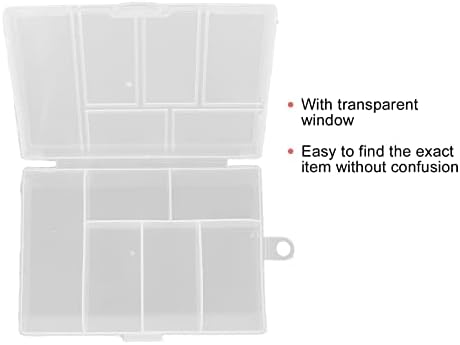 Lantro JS Clear Organizer Box за DIY занаети и складирање на накит - 6 мрежи со капакот за запечатување