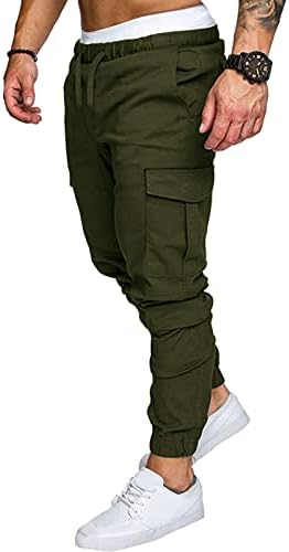 Духен карго работни панталони за мажи мажи мода обична кратка панталона чиста боја џин со комбинезони спортски панталони цврсти цврсти