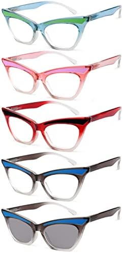 Очила за очи за очи за очи со очи со очи со 5 пакувања Симпатична читателка за жени +3,5