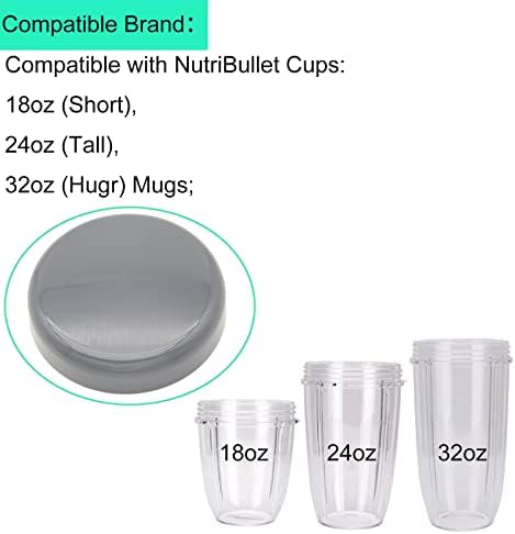 Wtply 2 капачиња за чаши за пакувања и 4 пакувања заптивки за заптивки за заптивки компатибилни со Nutribullet 600W/ 900W замена