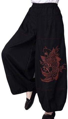 Памук постелнина Национална цветна вез етнички жени здолништа кинески стил лабава широка нозе, буги панталони, боја2 м