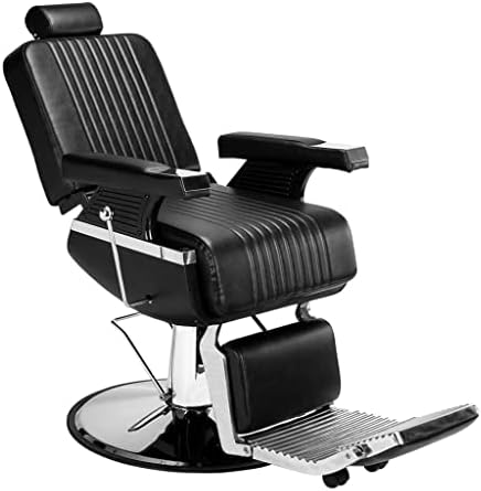 Фризер за фризури за столче за фризури со столче за фризури што се ротираат и може да се крене лесно избришано црно