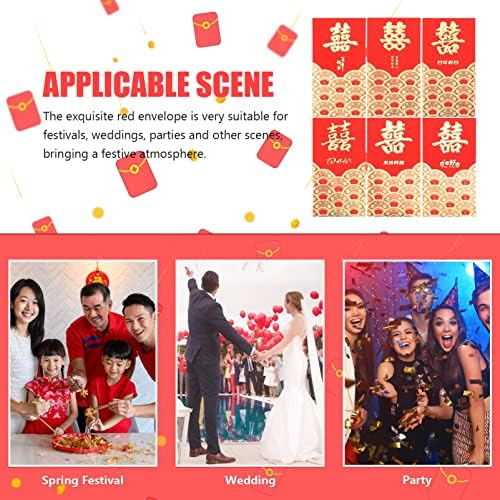 Ханабас 30 парчиња Свадба Кинеска Нова Година Хартија Црвени Пакети Црвени Пликови Кеси За Пари