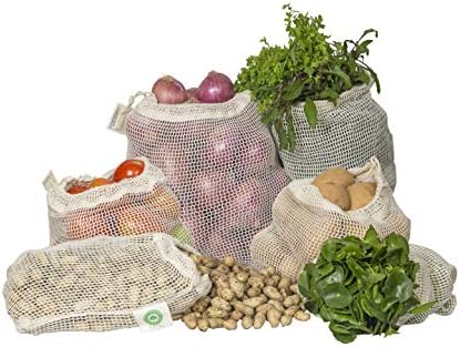 Повторно употреба на памучни мрежи произведуваат торби - органски памук, издржлив, двоен зашиен, печење со тежина и влечење - торбички