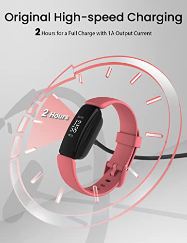 Синоак Полнач За Fitbit Инспирира 2 Ace 3 3.3 Ft Брзо Полнење Замена Fitbit Полнач За Инспирира 2 Ace 3 USB Полнење Кабел Приклучок Штанд