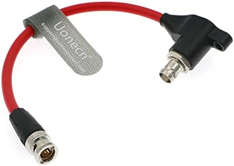 Uonecn HD SDI-Protector Cable SDI Cord Galvanic-Isolators BNC машки до десен агол BNC Femaleен за црвена-Комодо камера 20см