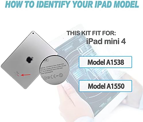 FIXCRAKED замена на ЛЦД -екранот и дигитализаторот на стаклото допир за iPad mini 4 со професионален комплет за алатки （бело
