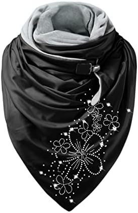 Елегантни зимски шамиски марами копче шалови завиткаат жени мека печатење обична мода топла шамија ака зимска капа