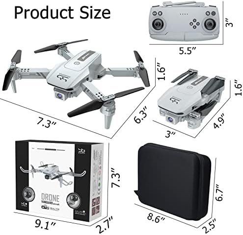 Шаркспарк дрон за деца/возрасни со 2K HD FPV двојна камера, мини RC беспилотни летала со 3D флипс/надморска височина/режим без глава/лет за