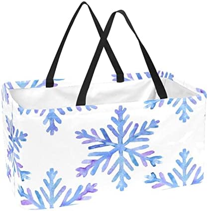 JDEZ за шопинг корпа за зимска снегулка шема за еднократна употреба на намирници за перење на намирници, преносни пикник за купување торбички
