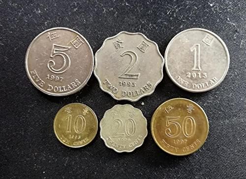 Азиски Сет На Монети Хонг Конг Баухинија Издание 1 2 5 Центи 1 2 5 Јуани 6 Целосен Сет На Хонг Конг, Макао И Тајван Среќа Монети Колекција