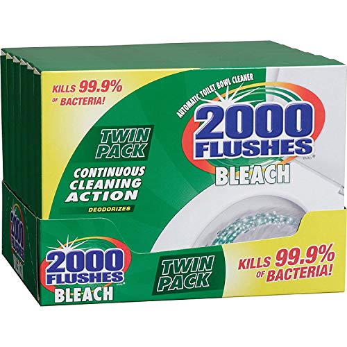 2000 исцрпува белило за чистење на тоалетни чинија за тоалети, 1,25 мл, близнак пакет