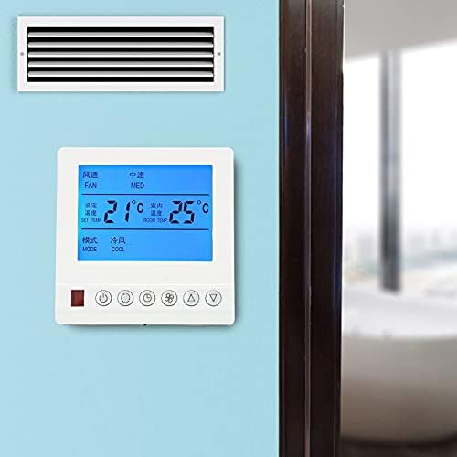 Walfront AC220V Дигитален термостат Централен климатизација на вода контролор на температура на вода Threpespeed Switch за паметен дом,